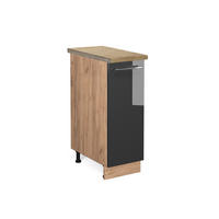 APOTHEKERSCHRANK Fame-Line Anthrazit Hochglanz 30 cm, AP Eiche - Honigeiche/Schwarz Hochglanz, Holzwerkstoff (30/82/60cm) - Vicco