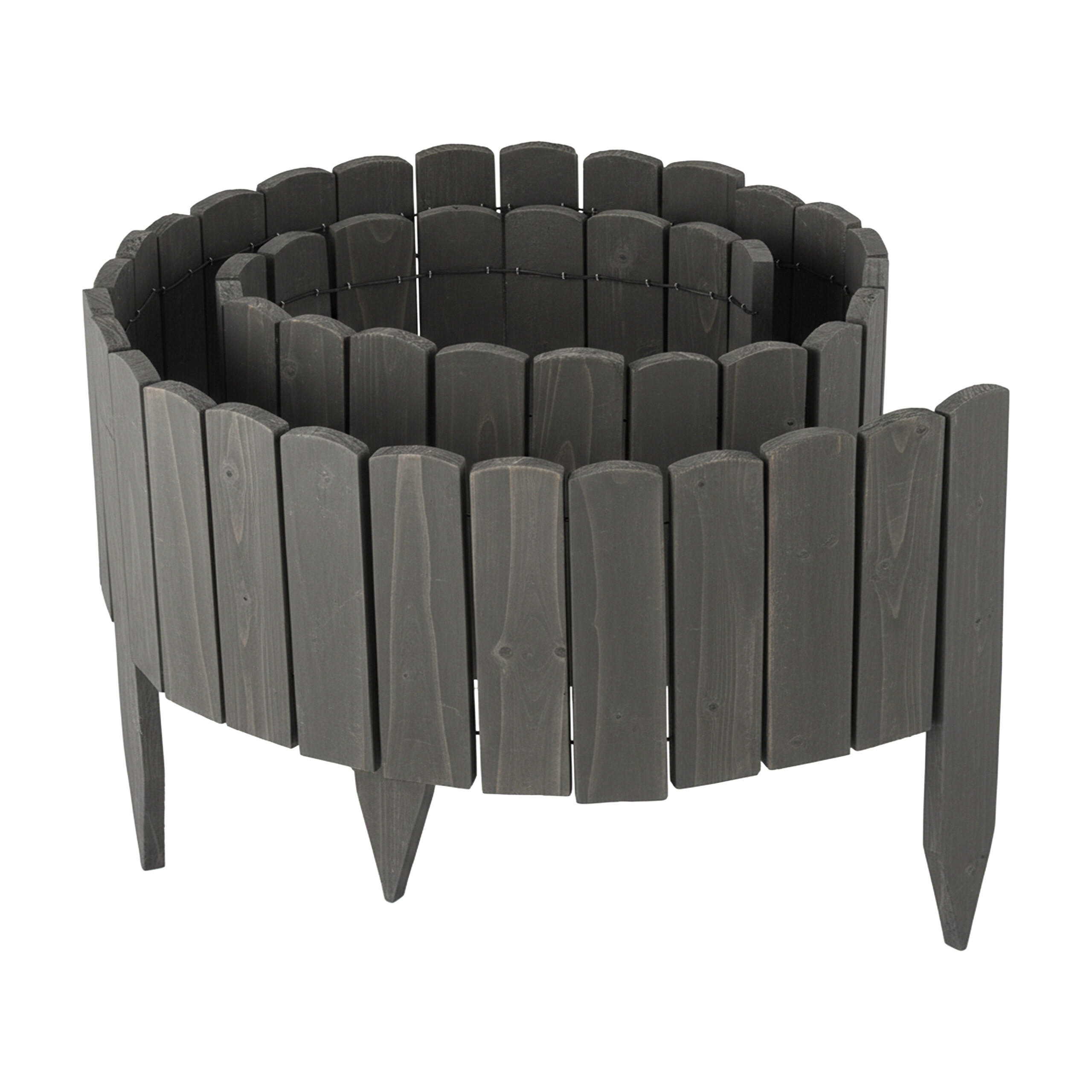 BEETEINFASSUNG - Anthrazit, Holz (200/35/1cm) - Relaxdays