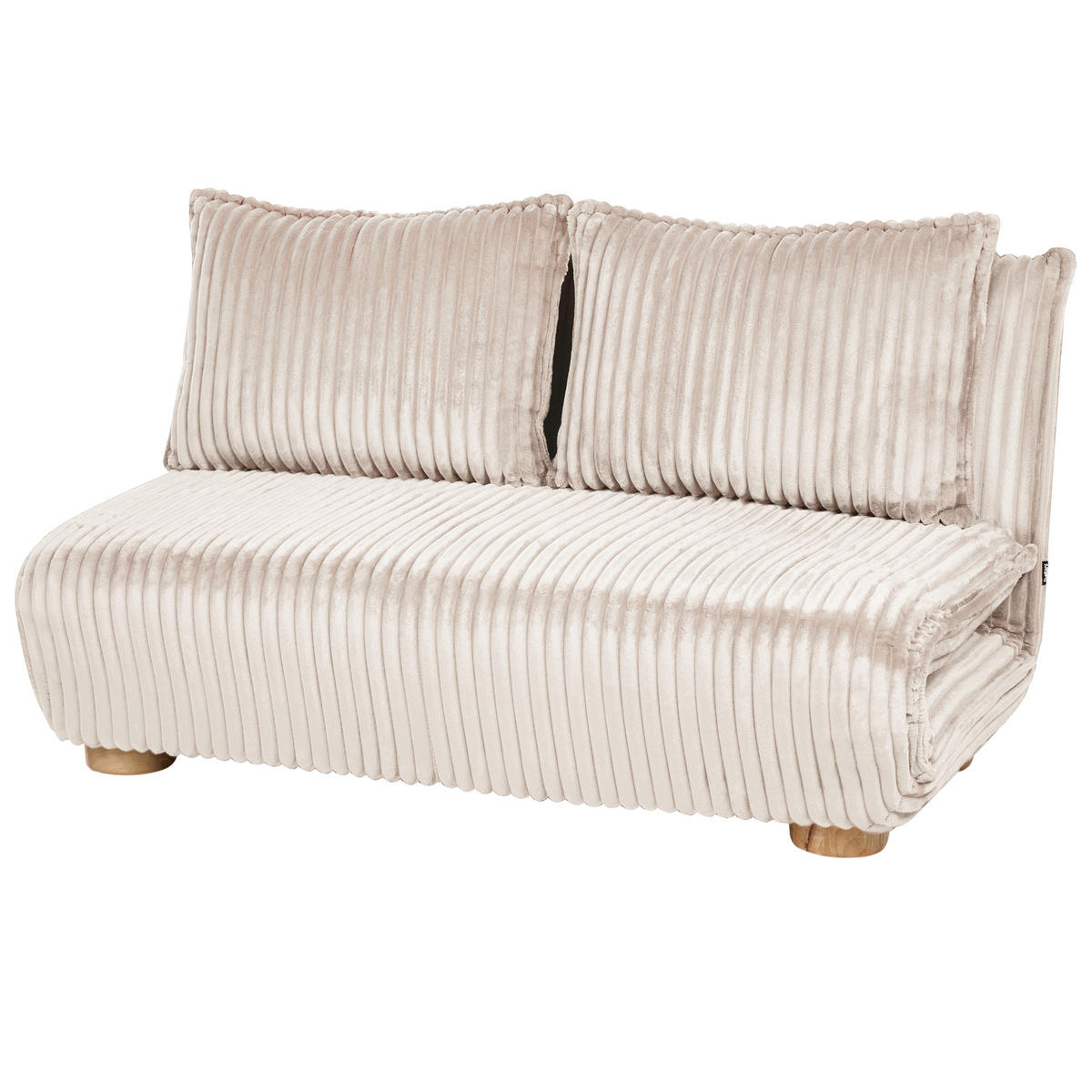 SCHLAFSOFA 2-Sitzer Cord Cremeweiß Abisko - Creme, Textil (140/80/82cm) - Beliani
