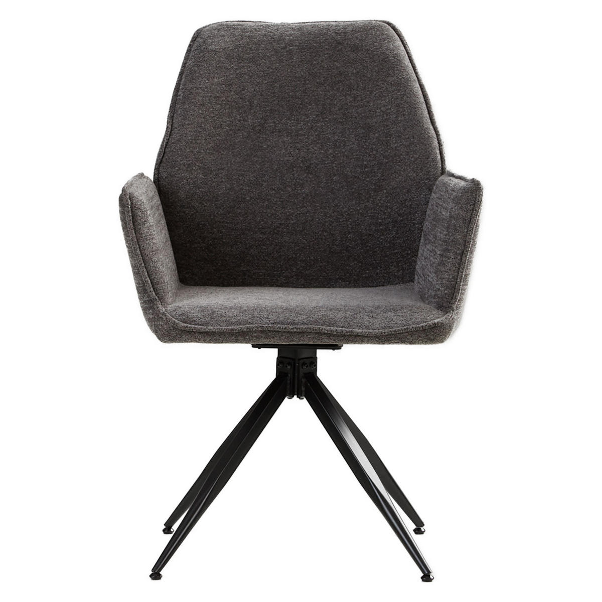 ARMLEHNSTUHL 2 Stück in Stahl drehbar Grau - Grau, Textil (61/93/60cm) - Homestyle4u