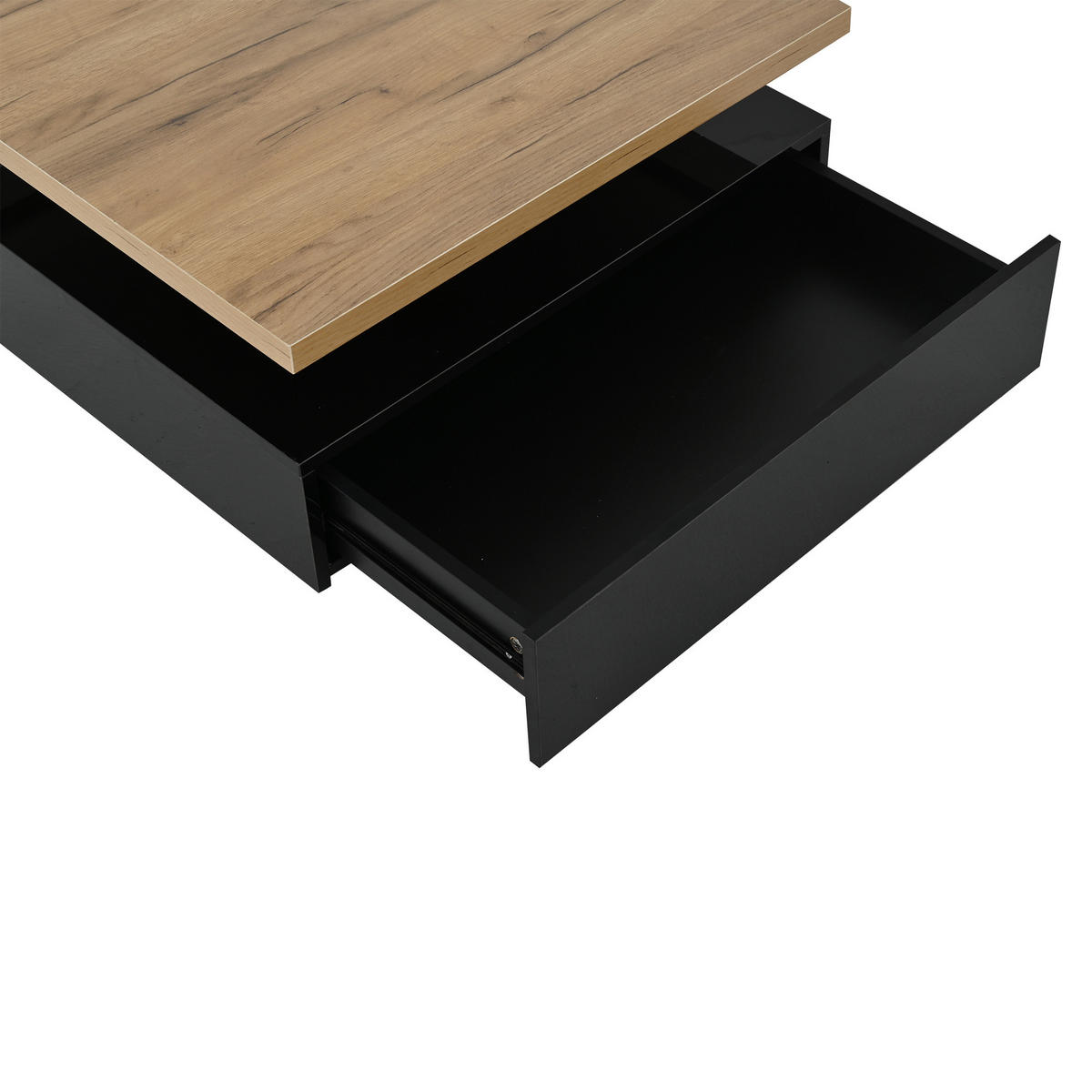 COUCHTISCH Schwarz/Walnuss 70/70/36 cm - Walnussfarben, Holzwerkstoff (70/70/36cm) - PANGIVO