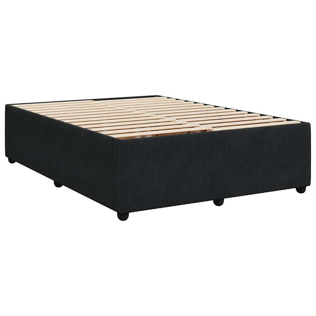 BOXSPRINGBETT Mit Matratze Schwarz 140/200 Cm Samt - Schwarz, Textil (140/200cm) - vidaXL