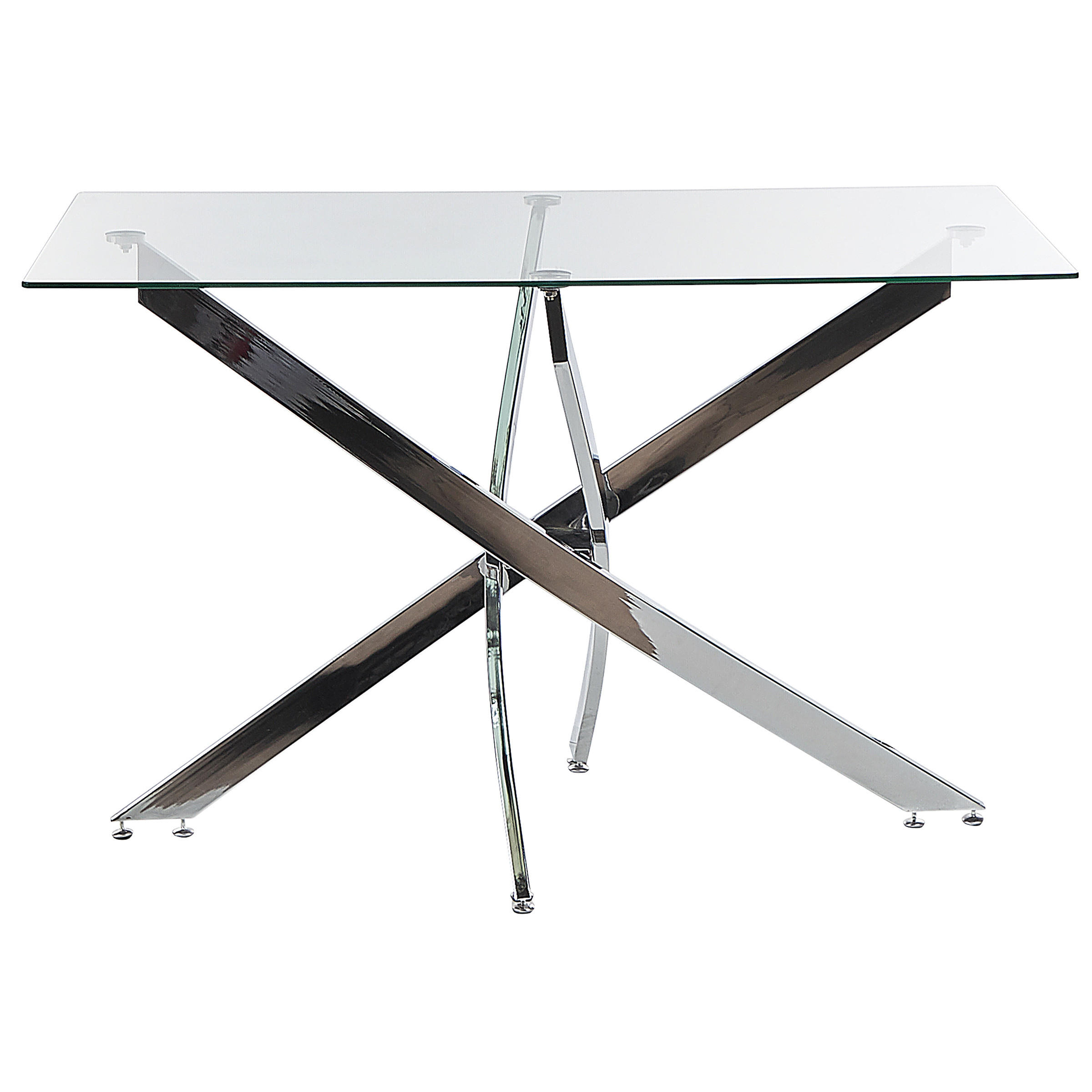 ESSTISCH 120/70/76 cm Silberfarben Rechteckig Maramo - Silberfarben, Glas (120/70/76cm) - Beliani