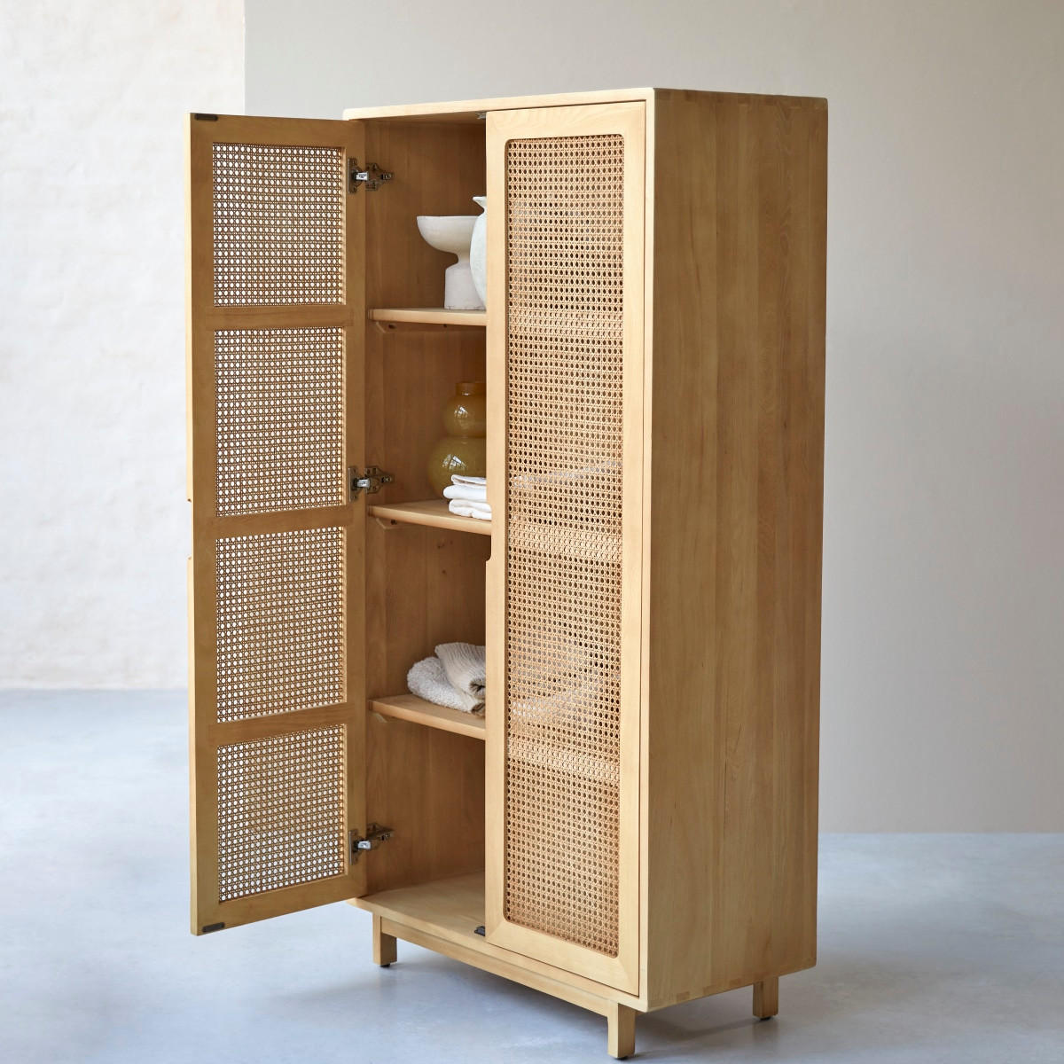 SCHRANK Luis Natur aus Ulme - Naturfarben, Holz (85/160/40cm) - Tikamoon
