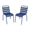 GARTENSTUHL stapelbar 2er-Set - Metall - Dunkelblau - MIRMANDE von MYLIA - Blau, Metall (47.5/79/59cm) - Vente-Unique