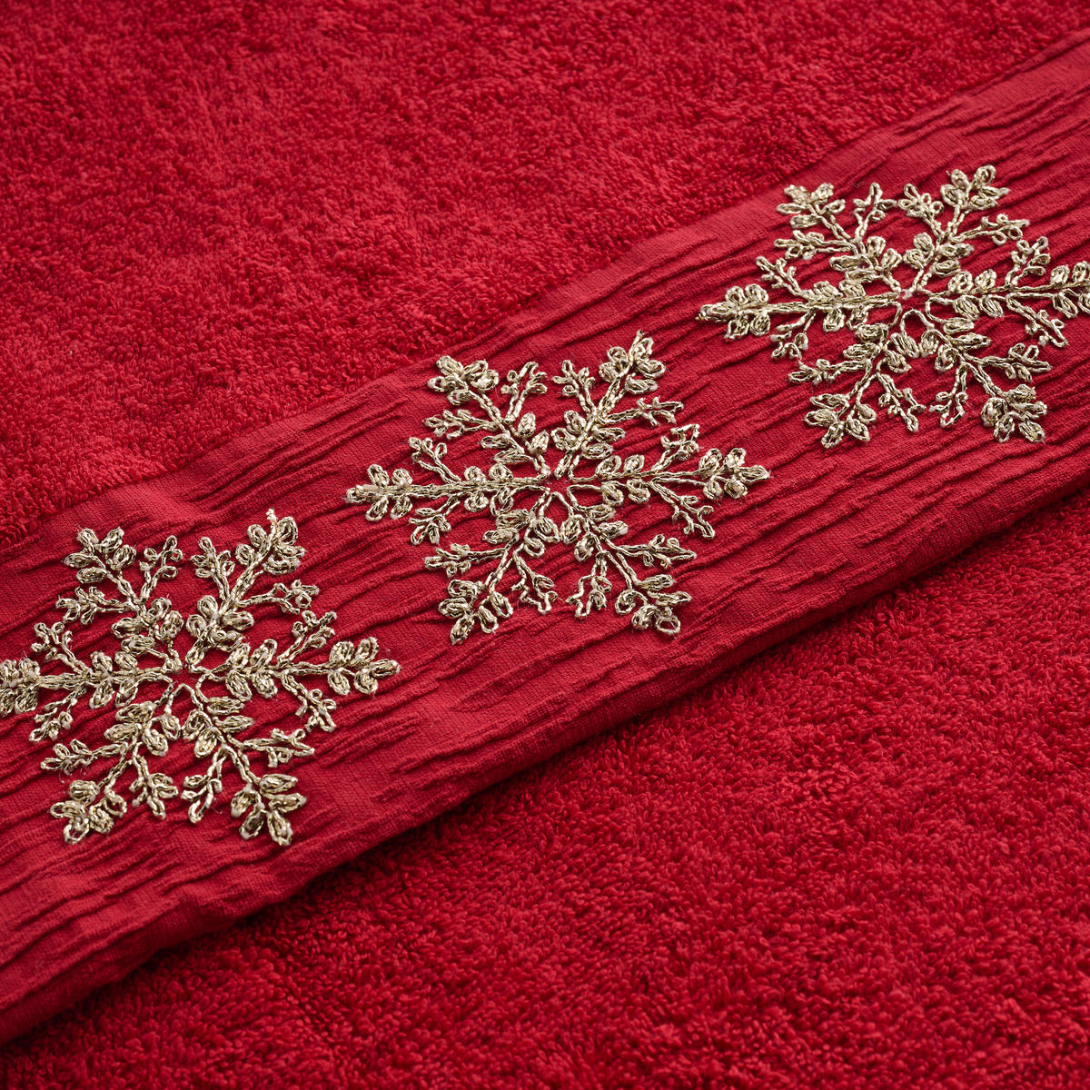 GESCHIRRTUCH Snowy Rot 70x130cm, Weihnachten Baumwolle Küchentücher, Weihnachtsdeko, Christmas - Rot, Textil (70/130cm) - home&you