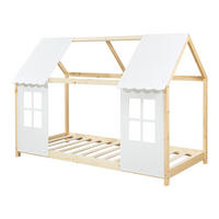 HAUSBETT Tostedt - Naturfarben, Holz (90/200cm) - [en.casa]