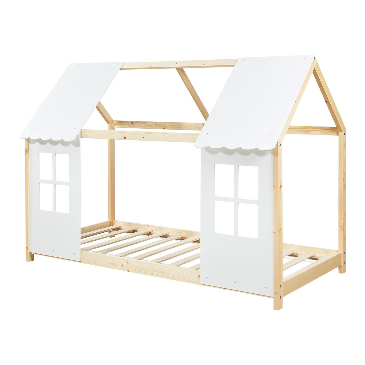 HAUSBETT Tostedt - Naturfarben, Holz (90/200cm) - [en.casa]