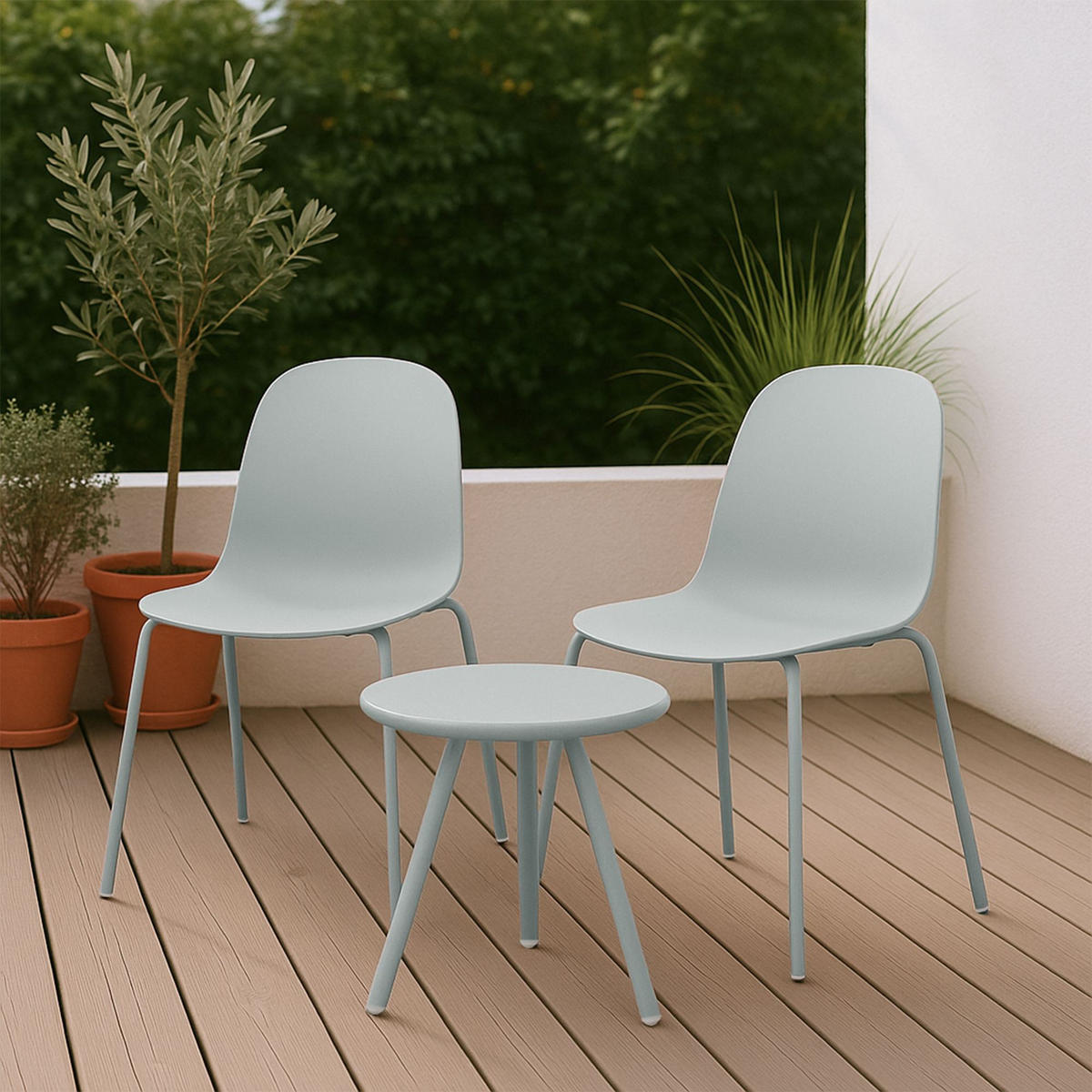 GARTENSITZGRUPPE Kunststoff Türkis - Türkis, Kunststoff - CLP