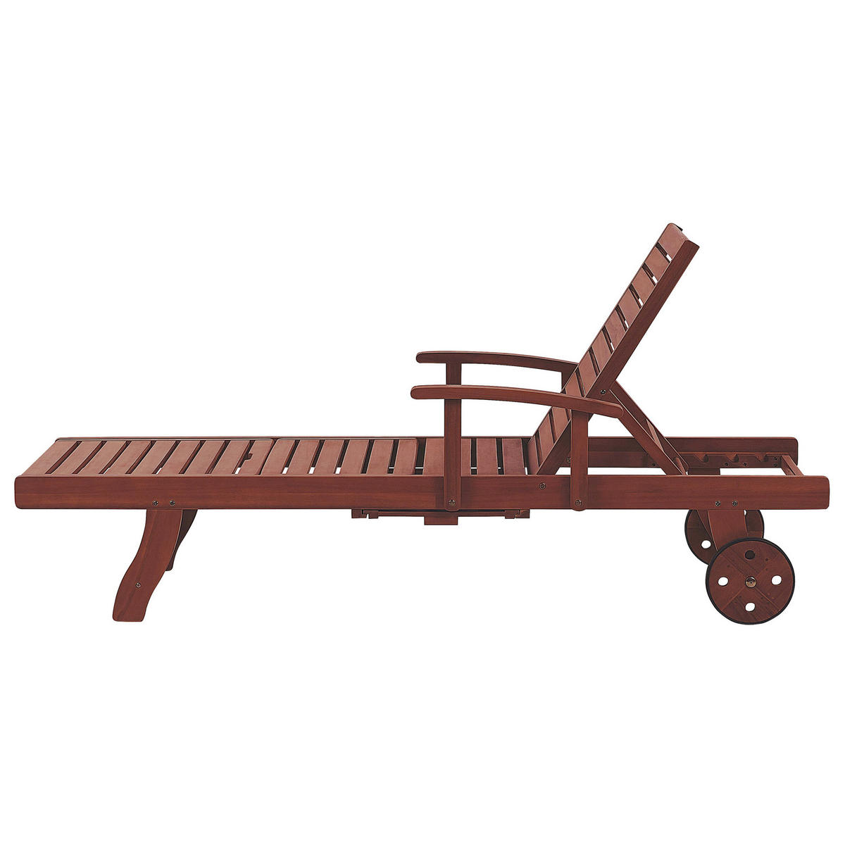 GARTENLIEGE dunkelbraun Toscana - Dunkelbraun, Holz (64/74/196cm) - Beliani