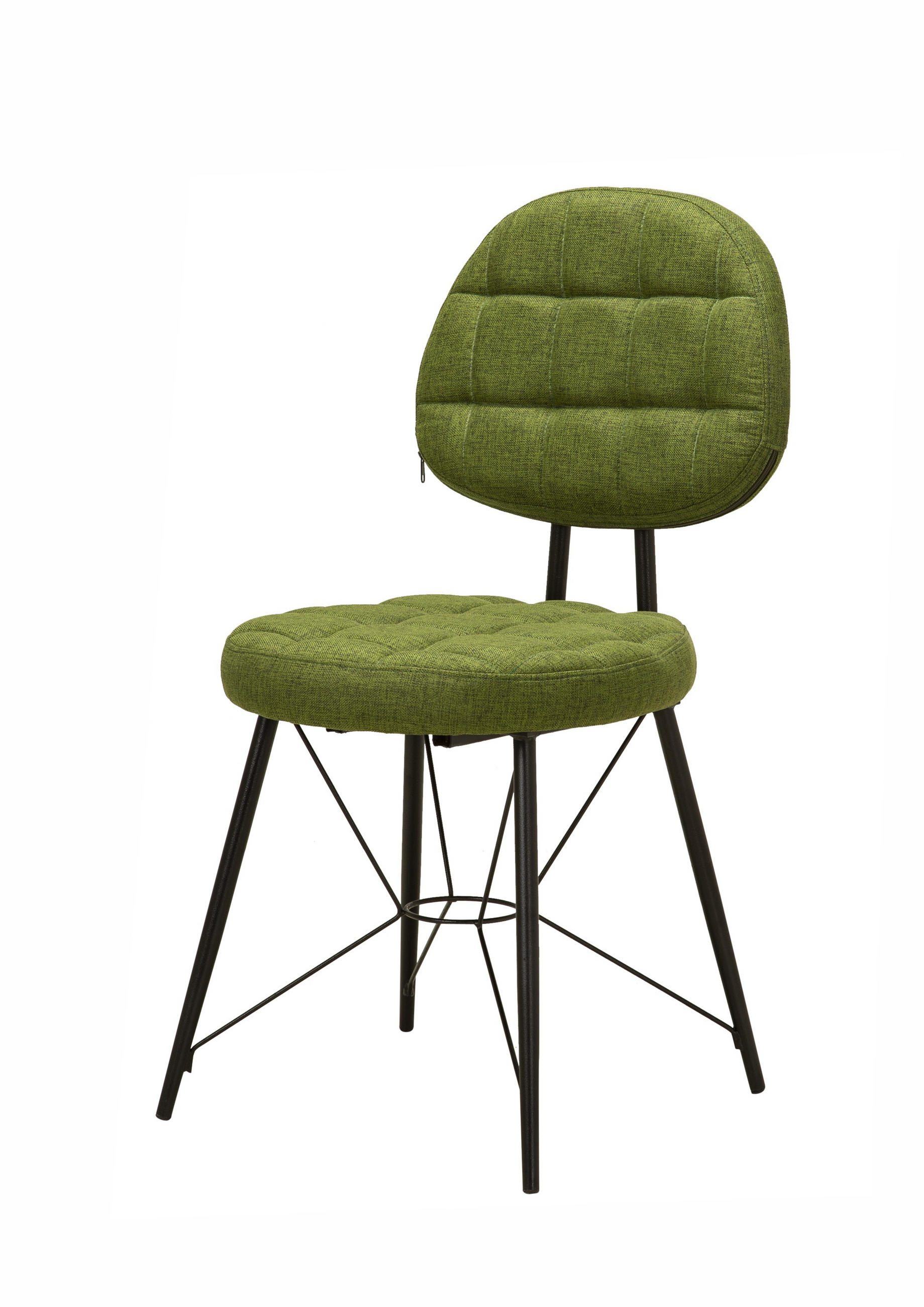 ESSZIMMERSTUHL VICTORIA mit Metallbeinen - Grün, Holz/Textil (45/90/56.4cm) - Stuhlmann