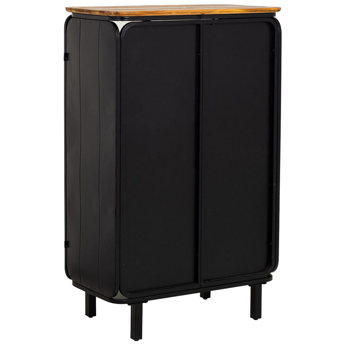 VITRINE aus Metall, Holz und Glas mit 2 Türen, 72x36x113 cm, Schwarz - Schwarz, Holz (72/113/36cm) - Wanderlust