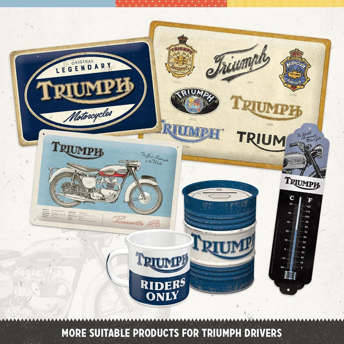 KAFFEETASSE 330 ml Triumph Legendary Motorcycles - Multicolor, Keramik (0.33L) - Nostalgic-Art