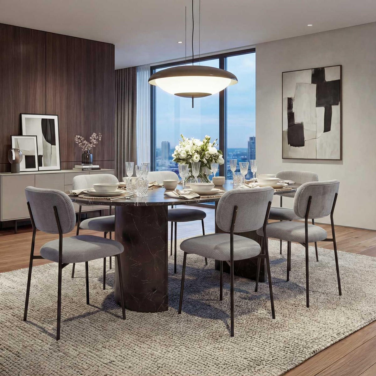 ESSZIMMERSTUHL Hellgrau 6er-Set - Hellgrau, Textil (44/83/52cm) - MCW