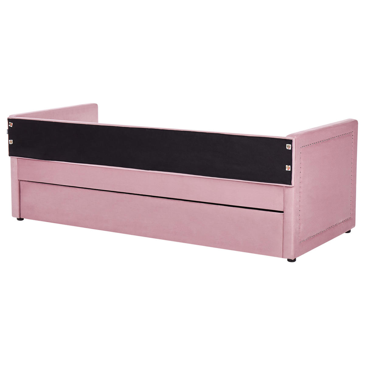 TAGESBETT 90/200 cm Rosa Mimizan - Pink, Naturmaterialien/Textil (90/200cm) - Beliani