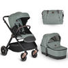 KOMBIKINDERWAGEN Macan 2 in 1 grün Babywanne Sportsitz Tasche PU-Räder Gurt - Grün, Metall (103/60/105cm) - Cangaroo