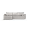 AUSKLAPPBARES-ECKSOFA links mit Container Kaelle aus Chenille-Stoff hellgrau 4 Sitzplätze - Hellgrau, Textil (165/252cm) - Micadoni