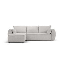 AUSKLAPPBARES-ECKSOFA links mit Container Kaelle aus Chenille-Stoff hellgrau 4 Sitzplätze - Hellgrau, Textil (165/252cm) - Micadoni