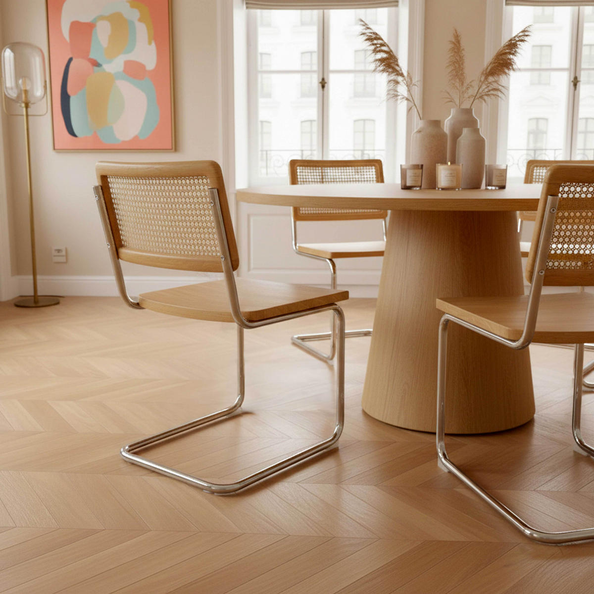 STUHL 2-tlg., Beige - Beige, Holz (48/79/55cm) - Oviala