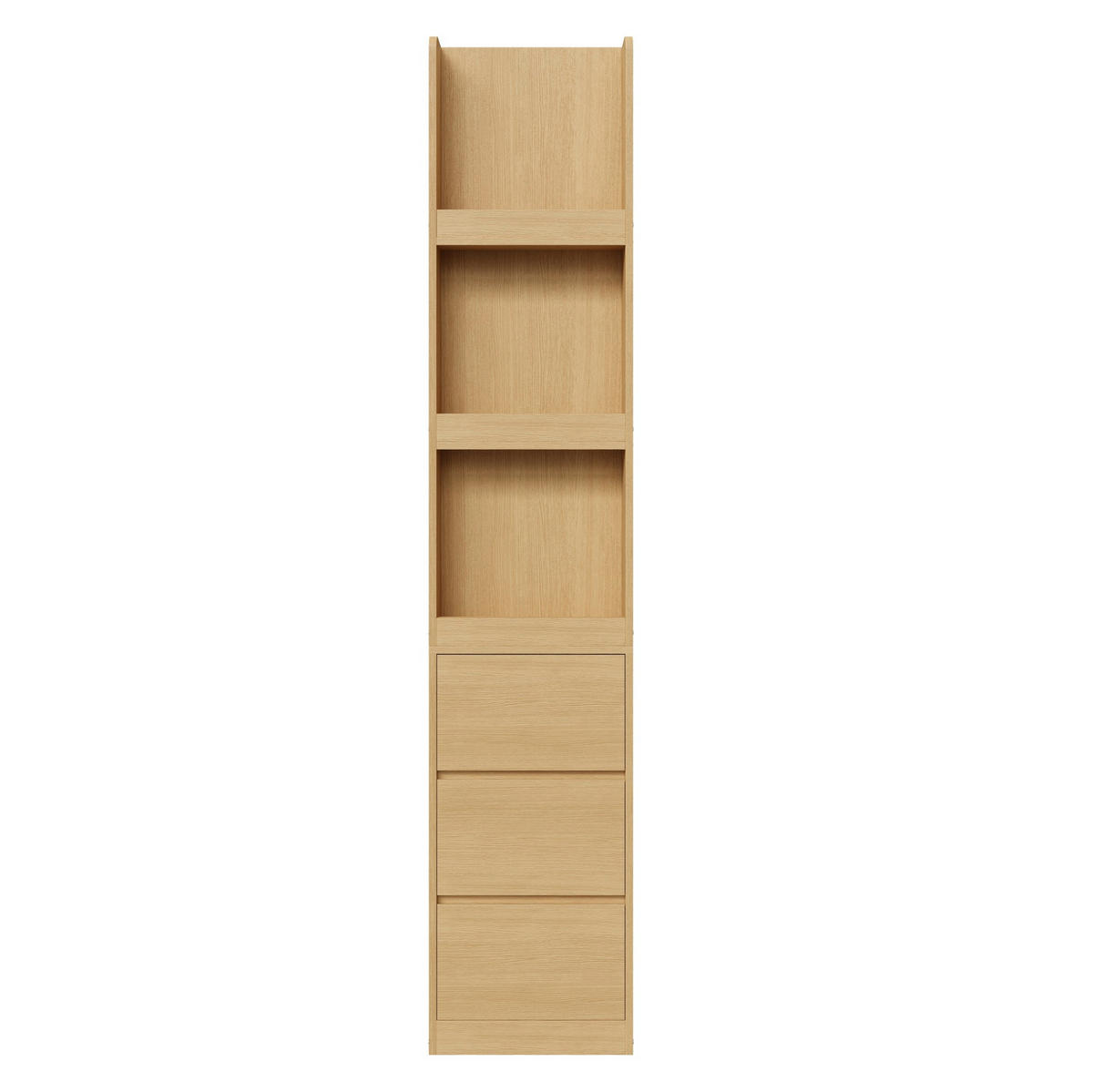 ORGANIZÉRY do kuchynských skriniek z drevotriesky, 60/40/200 cm dub, s 3 otvorenými priehradkami a 3 zásuvkami - farba duba, kompozitné drevo (60/200/40cm) - BEAOK