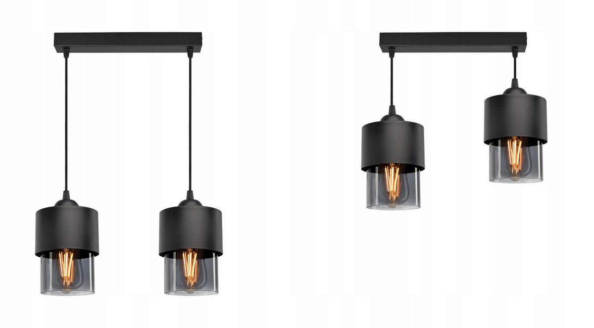PENDELLEUCHTE Hege - Transparent/Anthrazit, Glas/Metall (12/35/80cm) - kiki design