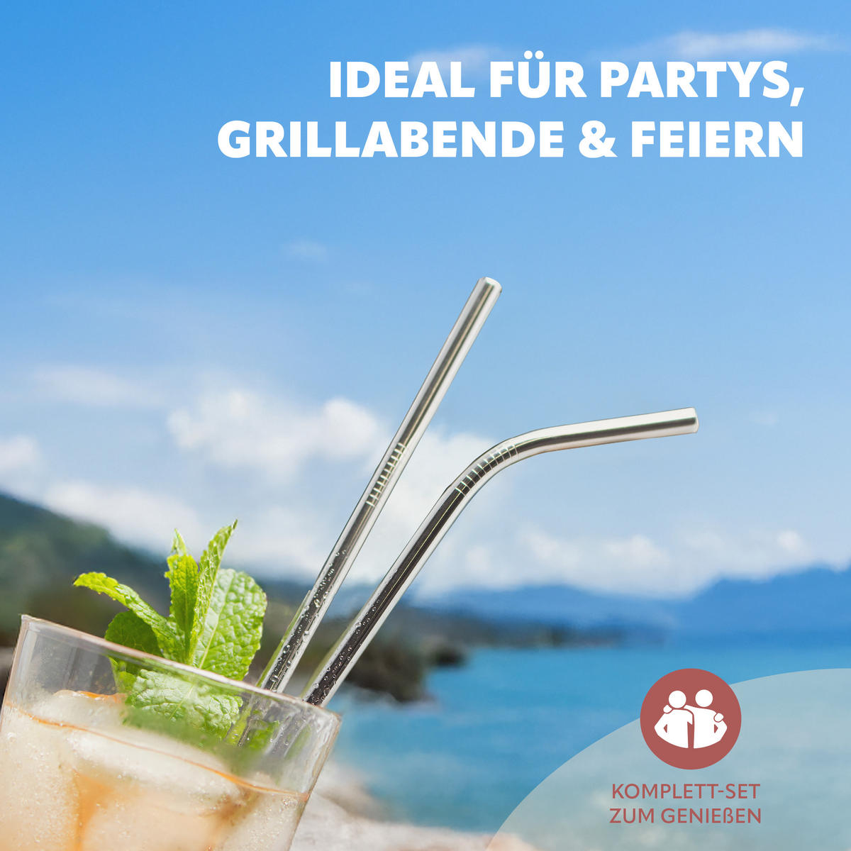 TRINKHALME, silber - Edelstahlfarben, Metall (0.6/21.5cm) - bremermann