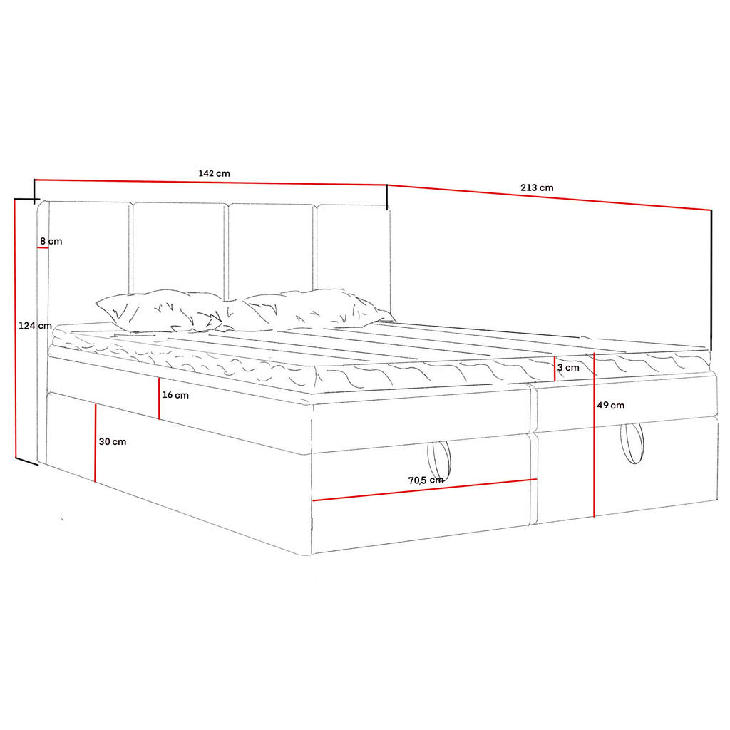 Thumbnail - Marpur Boxbett, Beige, Textil, Höhe ca. 16 cm, 140x200 cm, Oeko-Tex® Standard 100, Schlafzimmer, Betten, Boxspringbetten