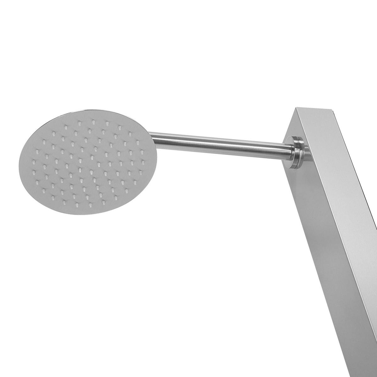GARTENDUSCHE Silber Olzai - Silberfarben, Metall (26/210/46cm) - Beliani
