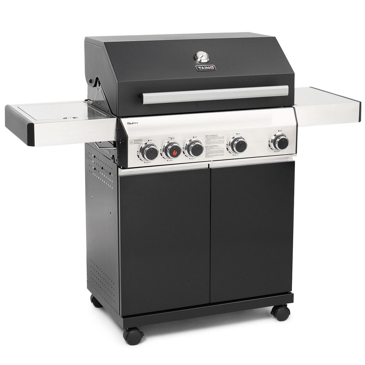 GASGRILL BLACK 4+1 - Schwarz, Metall (140/115/50cm) - TAINO