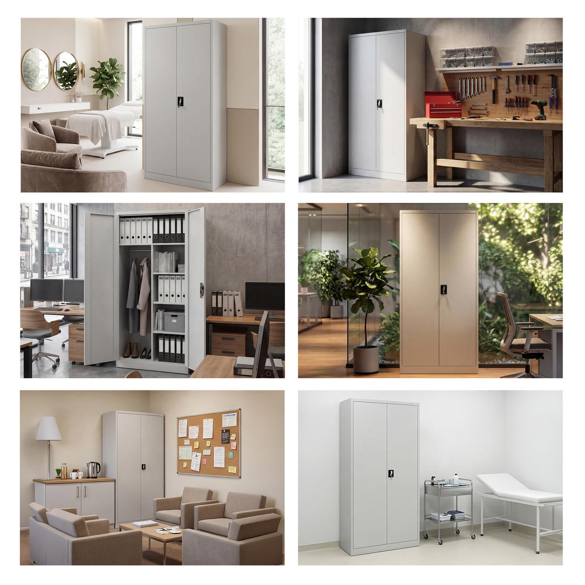 MEHRZWECKSCHRANK DAWID - Grau, Metall (90/185/45cm) - Jan Nowak