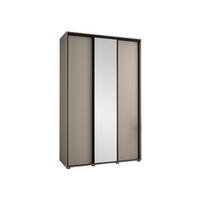 KLEIDERSCHRANK Dakota 3 150 cm - Beige/Schwarz, Holzwerkstoff/Kunststoff (150/235/60cm) - MIRJAN24