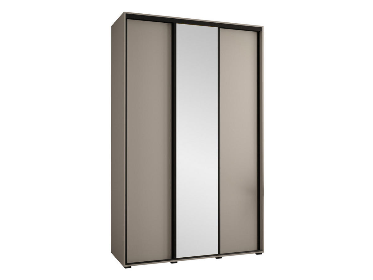 KLEIDERSCHRANK Dakota 3 150 cm - Beige/Schwarz, Holzwerkstoff/Kunststoff (150/235/60cm) - MIRJAN24