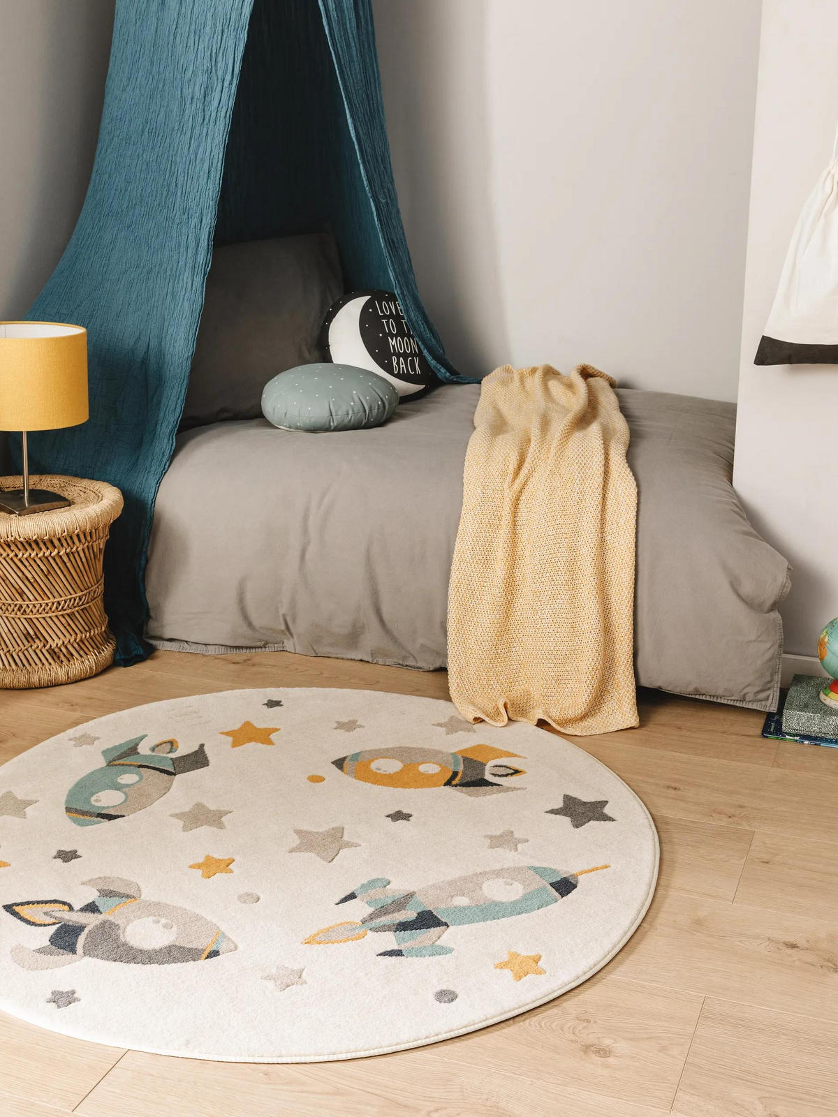 KINDERTEPPICH Apollo Cream ø 120 cm rund - Creme, Kunststoff/Textil (120/120cm) - Lytte