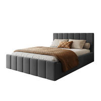 POLSTERBETT ELISE 140x200 cm Jasmine 96, Kopfteil 95 cm, 34 Holzlatten - Grau, Textil (140/200cm) - Lookway