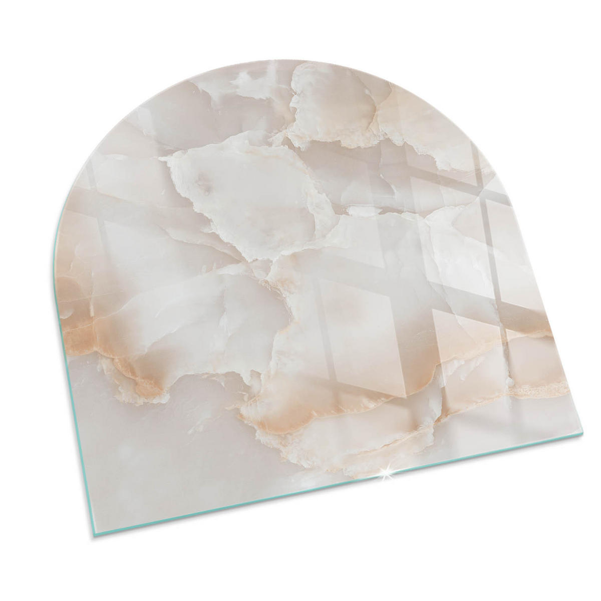 GLASPLATTE für Kamin 100x100 cm - Beige, Glas (100/100/0.4cm) - TULUP