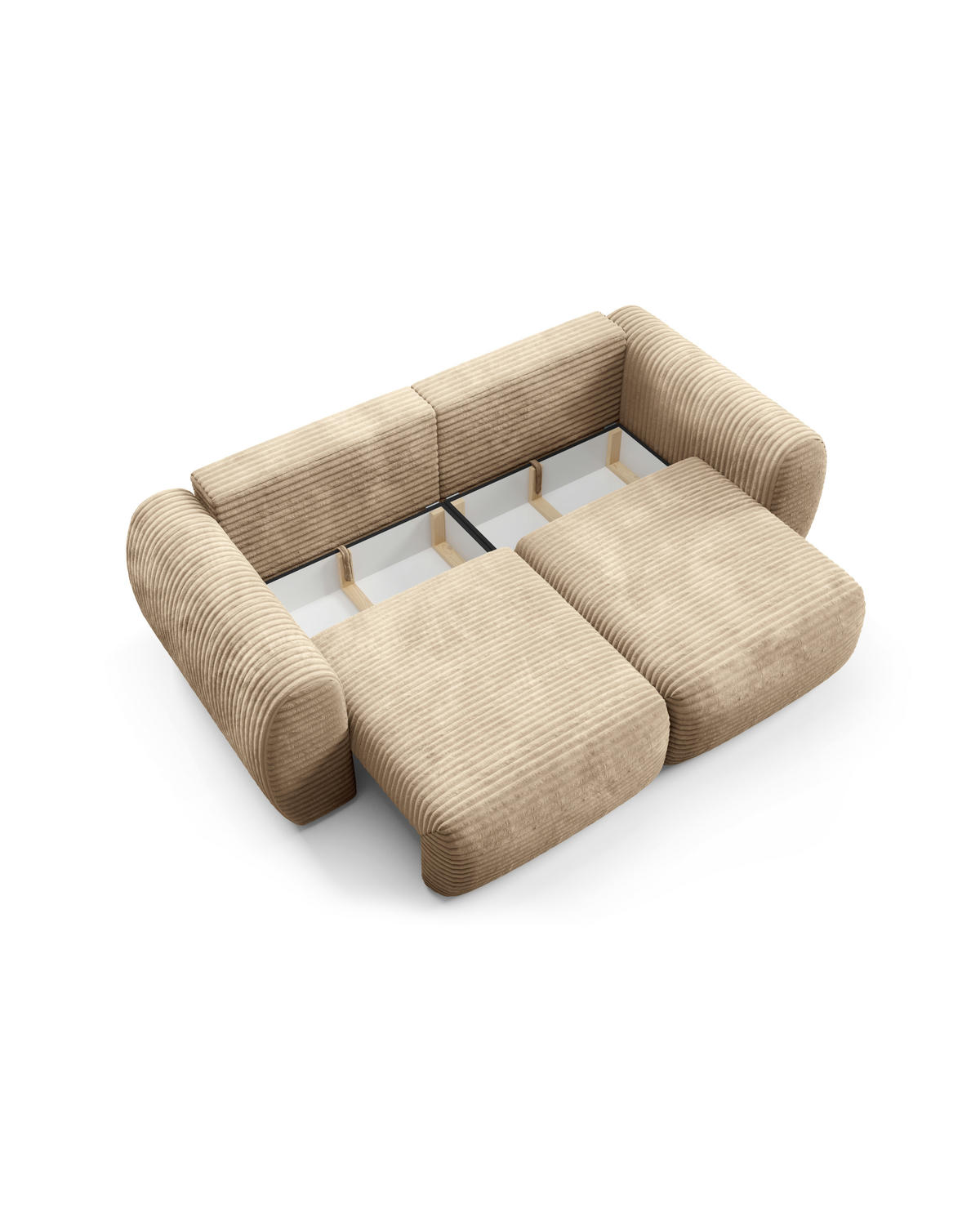 SCHLAFSOFA mit Bettkasten Honig - Schwarz/Braun, Holz/Holzwerkstoff (266/95/110cm) - Furnisell