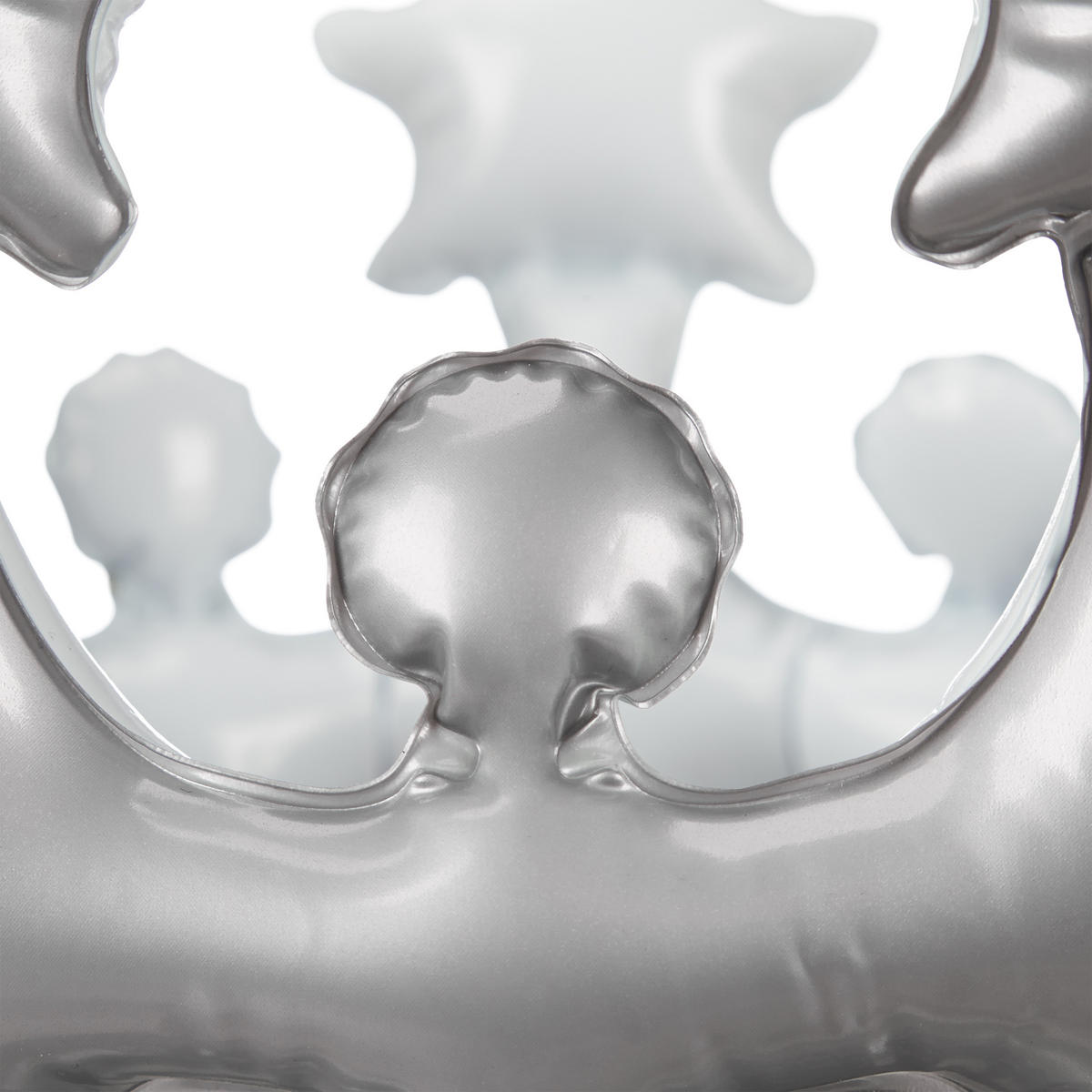 AUFBLASBARE Krone - Silberfarben, Kunststoff (21/16/21cm) - Relaxdays