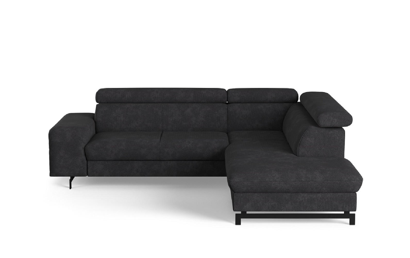 ECKSOFA mit Schlaffunktion und Bettkasten - Schwarz, Kunststoff/Textil (215/262cm) - Cotta