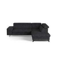 ECKSOFA mit Schlaffunktion und Bettkasten - Schwarz, Kunststoff/Textil (215/262cm) - Cotta
