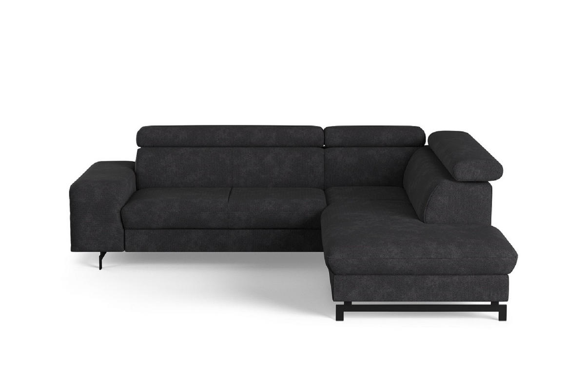ECKSOFA mit Schlaffunktion und Bettkasten - Schwarz, Kunststoff/Textil (215/262cm) - Cotta