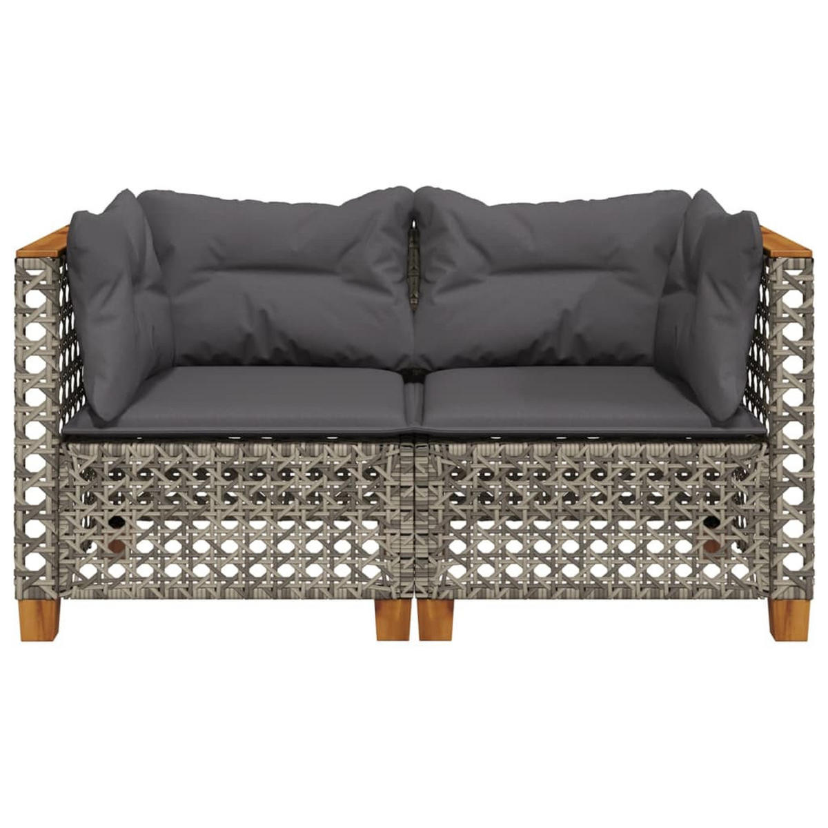 GARTENSOFA ZYLOE 127/62/63.5 cm （2-SITZER） - Grau, Holz (127/62/63.5cm) - ZMH