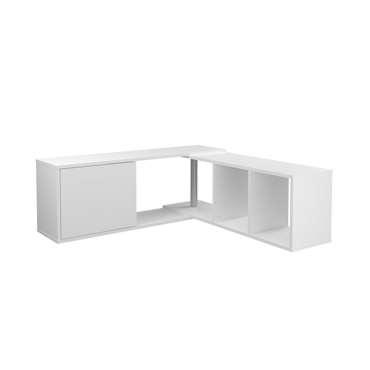 WANDREGAL 1 Tür 4 Fächer mit anpassbarem Winkel - Flex - 174,5/25,7/36 cm - Weiß, Holzwerkstoff (25.7/36/174.5cm) - Calicosy