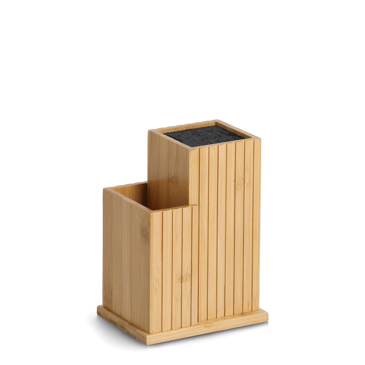 MESSERBLOCK aus Bambus mit Organizer 17,2/12,5/23,3 cm - Beige, Naturmaterialien (12.5/23.3/17.2cm) - ZELLER
