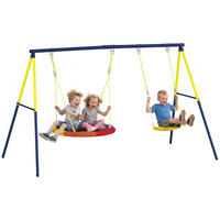 SCHAUKEL DE-17996 mit Nestschaukel & Pendelschaukel Multicolor - Multicolor, Metall (160/265cm) - ComfortXL