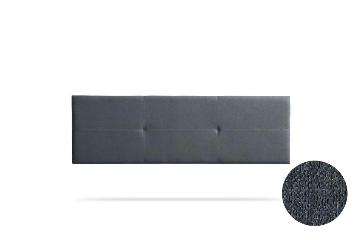 KOPFTEIL gepolstert ALMA Aqualine 160x50x5 cm - Dunkelgrau - Moonia - Dunkelgrau, Holz (160/5/50cm)