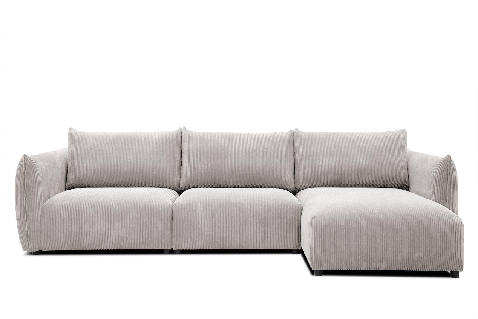 ECKSOFA TAUER 5-Sitzer, weiß - Schwarz/Weiß, Holzwerkstoff/Kunststoff (294/173cm) - Courtois Laville