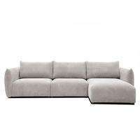ECKSOFA TAUER 5-Sitzer, weiß - Schwarz/Weiß, Holzwerkstoff/Kunststoff (294/173cm) - Courtois Laville