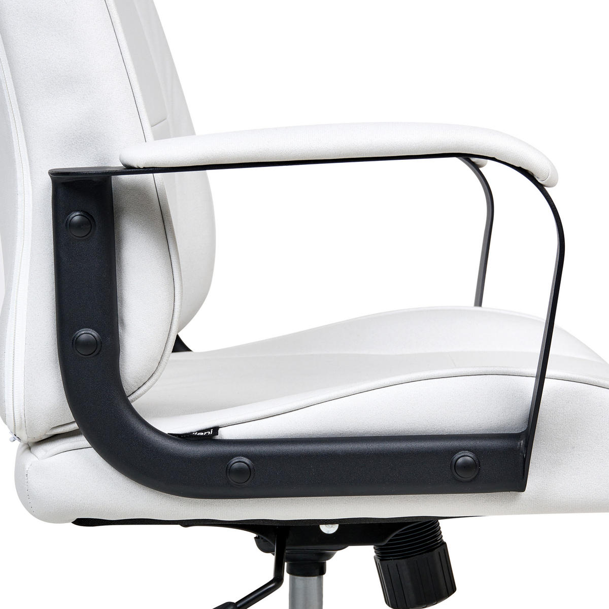 BÜROSTUHL Cremeweiß Rebel - Schwarz/Weiß, Textil (67/120/67cm) - Beliani