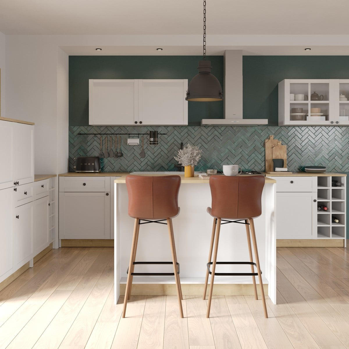 BARHOCKER (2er-set) braun - loft 51/46/105 cm - Braun, Leder (46/105/51cm) - Calicosy