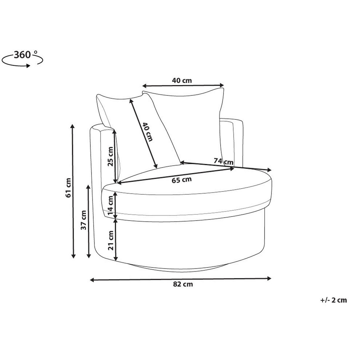 SESSEL Beige Dalby - Beige, Textil (82/61/82cm) - Beliani
